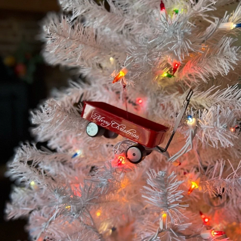 Rare Vintage 1980’s Red Wagon Christmas Ornament